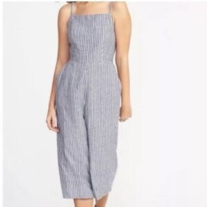 Old Navy striped linen blend jumpsuit small
